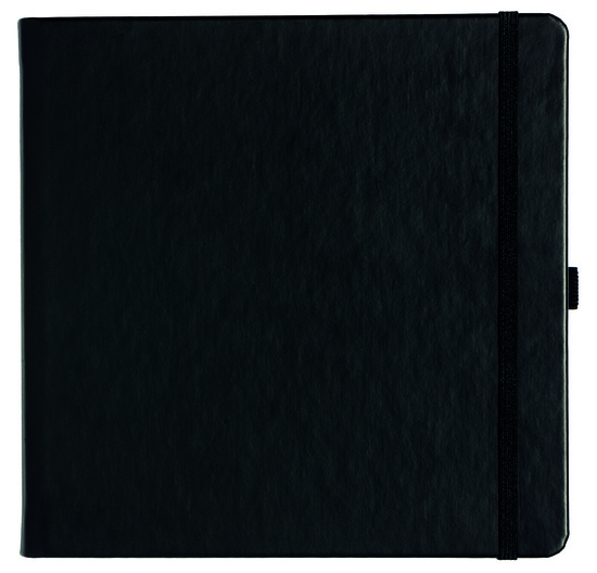 Notizbuch Style Square im Format 17,5x17,5cm, Inhalt liniert, Einband Slinky in der Farbe Black
