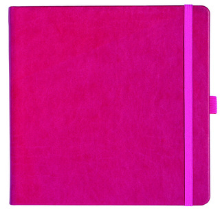 Notizbuch Style Square im Format 17,5x17,5cm, Inhalt liniert, Einband Slinky in der Farbe Pink.