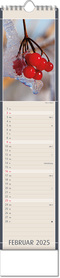 Kalender "Fundstücke der Natur" im Format 11 x 51 cm, mit Wire-O-Bindung und verlängerter Rückwand