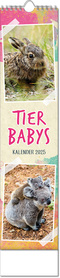 Kalender "Tierbabys" im Format 11 x 51 cm, mit Wire-O-Bindung und verlängerter Rückwand