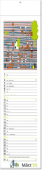 Kalender "Hyygelig" im Format 13 x 53,5 cm, mit Fälzel