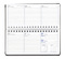 Taschenkalender "Horizontal" im Format 17 x 8 cm, deutsches Kalendarium Grau/Blau, 144 Seiten, Wire-O-Bindung, Eckenperforation, Deckelpaar Fashion rot