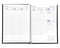 Taschenkalender "Taschenbuch Woche" im Format 10,5 x 14,8 cm, deutsches Kalendarium Grau/Blau mit Leseband, 144 Seiten Fadenheftung, Einband Slinky dunkelblau