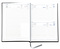 Buchkalender "Trend Chefkalender D" im Format 14,5 x 20,5 cm, deutsches Kalendarium Grau/Blau mit Leseband, 352 Seiten Fadenheftung, Eckenperforation, Einband Slinky mittelblau