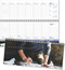 Schreibtischquerkalender "Premium" mit überstehender Kartonrückwand im Format 30,5 x 13,5 cm, mit Registerschnitt