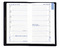 Taschenplaner "Exquisit" im Format 9,5 x 16 cm, Kalendarium 4-sprachig D/F/I/GB Grau/Blau, 64 Seiten gebunden + 16 Seiten ABC-Heft, eingesteckt in Slinky-Hülle mittelblau