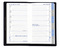 Taschenplaner "Exquisit Register INT" im Format 9,5 x 16 cm, Kalendarium 4-sprachig D/F/I/GB Grau/Blau mit Registerstanzung, 64 Seiten gebunden + 16 Seiten Adressheft Register, eingesteckt in PVC-Hülle rot