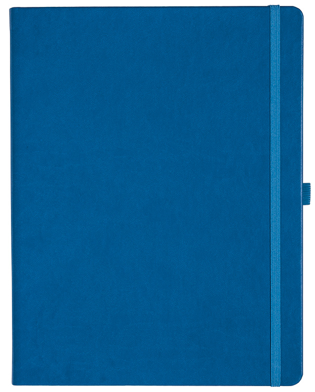 Notizbuch Style Large im Format 19x25cm, Inhalt kariert, Einband Slinky in der Farbe Azure