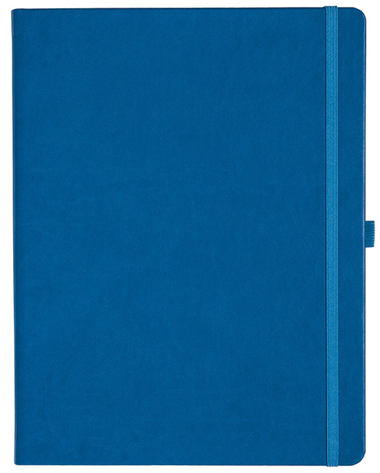 Notizbuch Style Large im Format 19x25cm, Inhalt kariert, Einband Slinky in der Farbe Azure