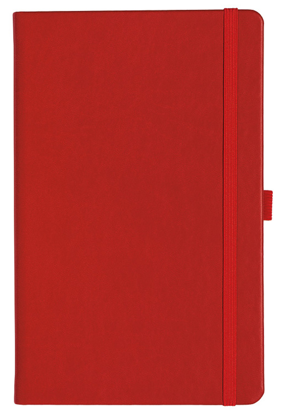 Notizbuch Style Medium im Format 13x21cm, Inhalt kariert, Einband Slinky in der Farbe Scarlet