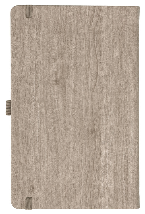 Notizbuch Style Medium im Format 13x21cm, Inhalt kariert, Einband Woody in der Farbe Sludge
