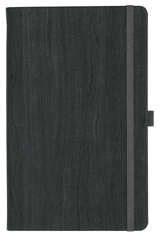 Notizbuch Style Medium im Format 13x21cm, Inhalt liniert, Einband Woody in der Farbe Charcoal