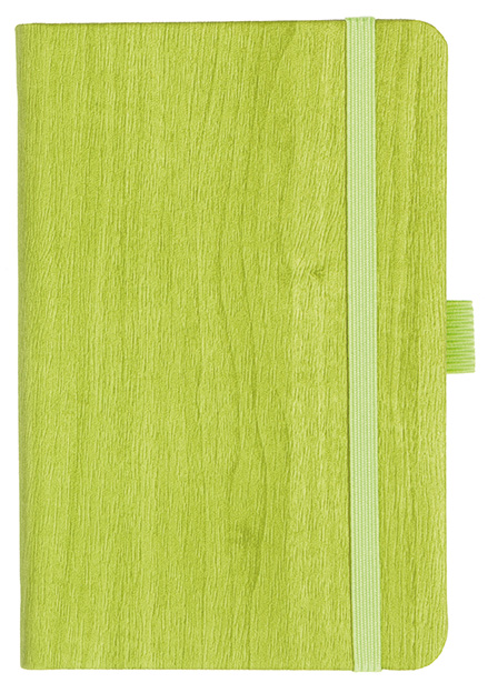 Notizbuch Style Small im Format 9x14cm, Inhalt blanco, Einband Woody in der Farbe Lime