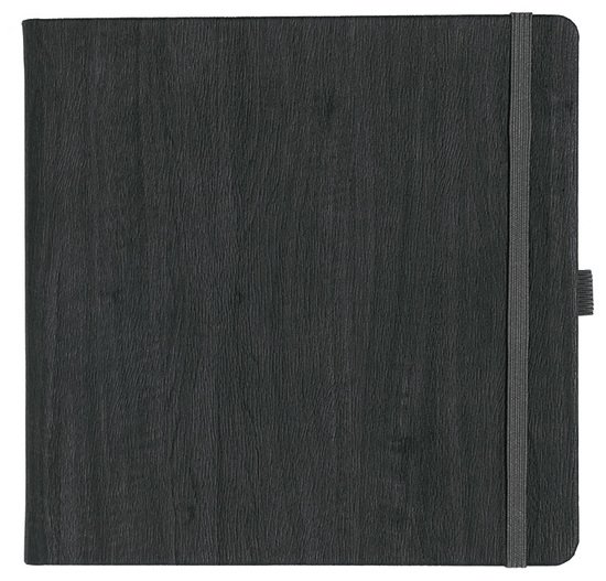 Notizbuch Style Square im Format 17,5x17,5cm, Inhalt blanco, Einband Woody in der Farbe Charcoal