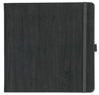 Notizbuch Style Square im Format 17,5x17,5cm, Inhalt kariert, Einband Woody in der Farbe Charcoal