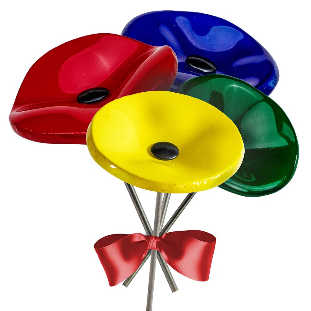 Handgefertigte Glasblume - gelb