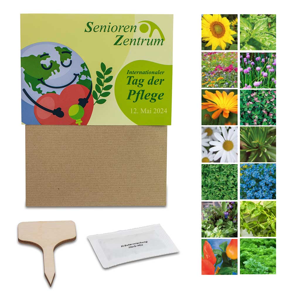 Pflanz-Set - 2er-Set - Kräutermischung / Sommerblumenmischung