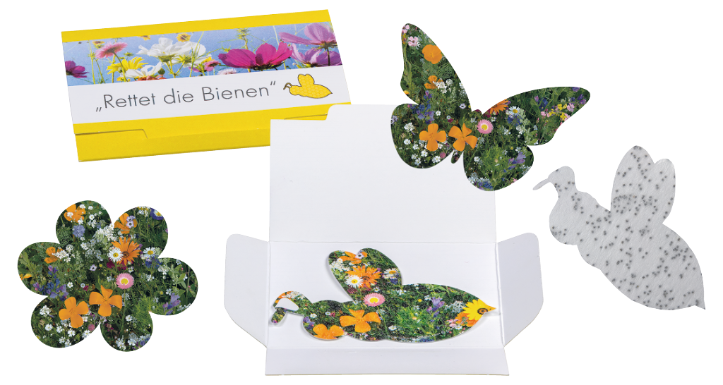 Samenpapier in Klappkärtchen