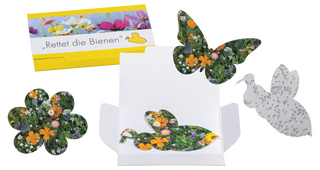 Samenpapier in Klappkärtchen
