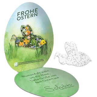 Samenpapier in Klappkärtchen Ei - Bienchen