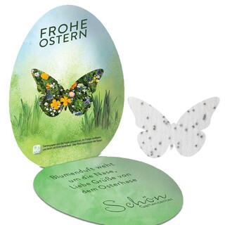Samenpapier in Klappkärtchen Ei - Schmetterling