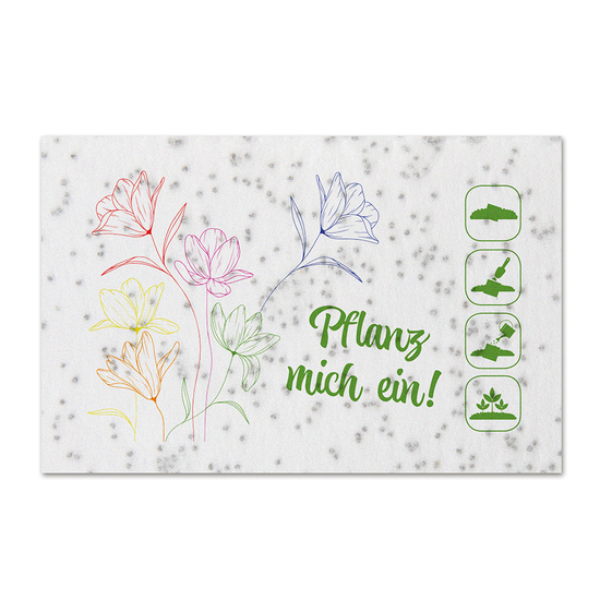 Samenpapier Visitenkarten - Blumenmischung, Druck 4/0-c