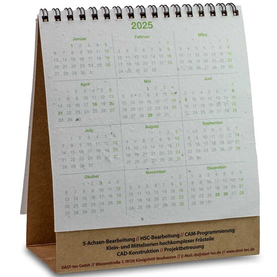 Samenpapier-Tischkalender - Minze