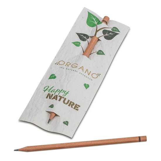 Bleistift im Samenpapieretui - Blumenmischung, Druck 4/0c, Lasergravur