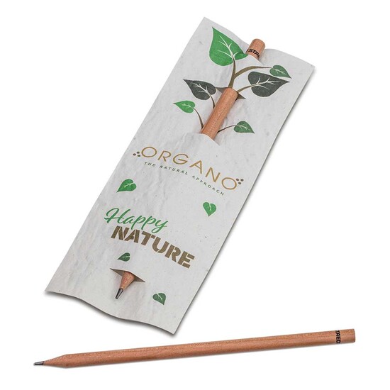 Bleistift im Samenpapieretui - Blumenmischung, Druck 4/0c, Lasergravur