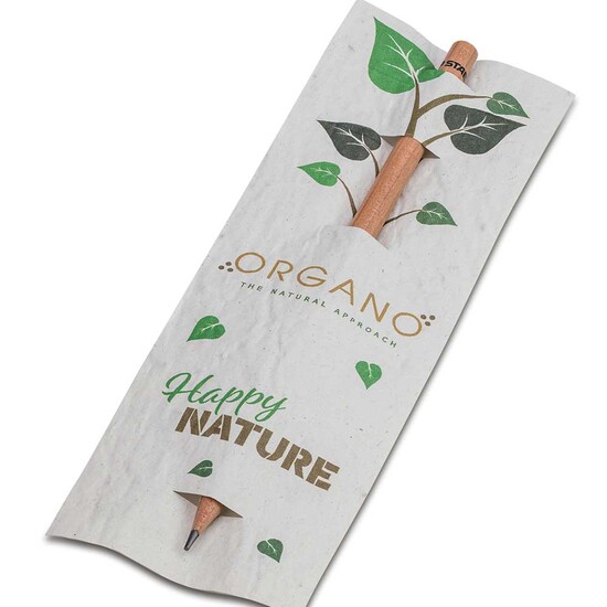 Bleistift im Samenpapieretui - Blumenmischung, Druck 4/4c, Lasergravur