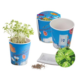 Blumenwiese To-Go - Ostern - Basilikum - neutral mit 1-c Logoeindruck