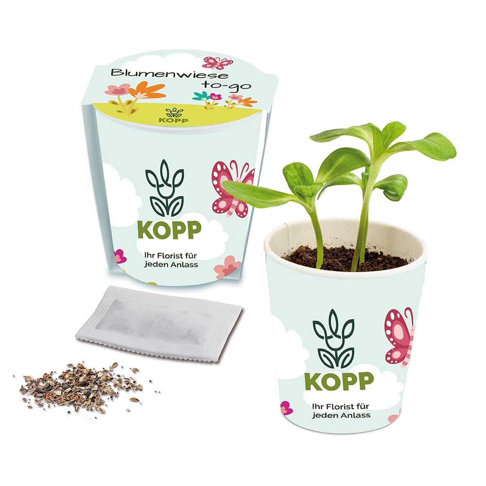 Blumenwiese To-Go - Ostern - Sommerblumenmischung - Druck individuell 4/0-c