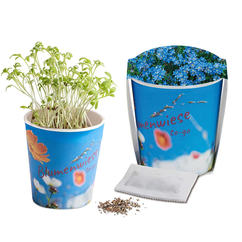Blumenwiese To-Go - Ostern - Vergissmeinnicht - Druck individuell 4/0-c