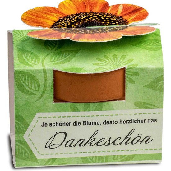 Tontöpfchen-Blume mit Samen - Glücksklee-Zwiebeln (* Je nach Verfügbarkeit der Glücksklee-Zwiebeln)