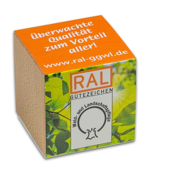 Pflanz-Holz mit Samen (Graspapier-Banderole) - Gewürzpaprika, 2 Seiten gelasert