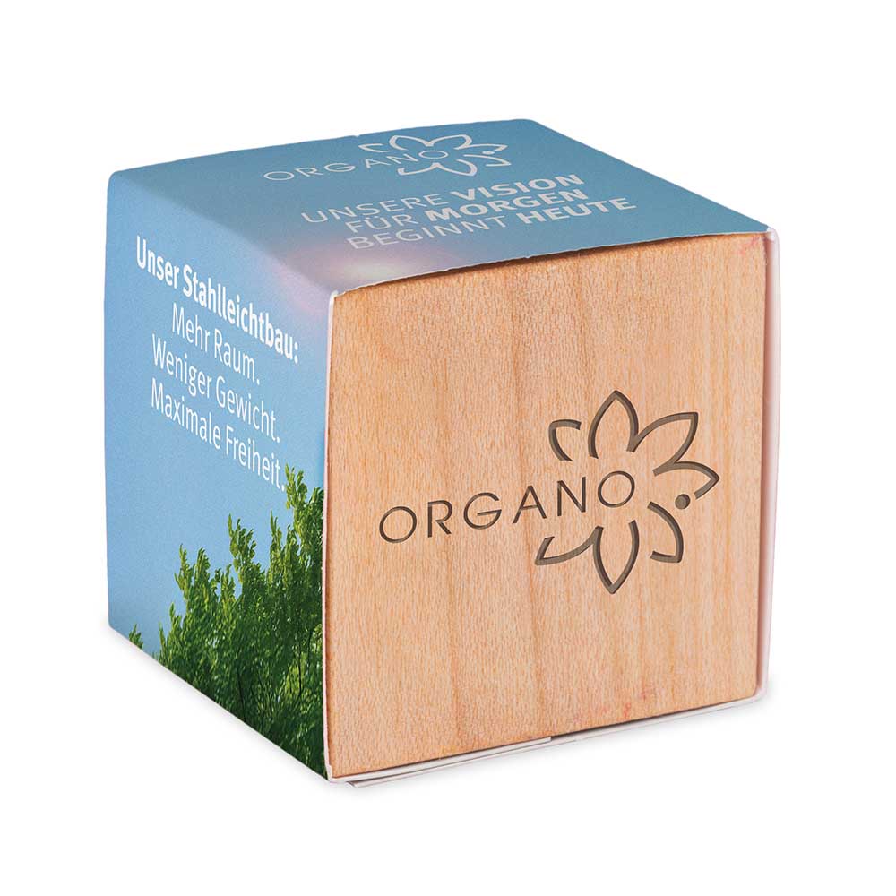 Pflanz-Holz mit Samen - Sonnenblume, 2 Seiten gelasert