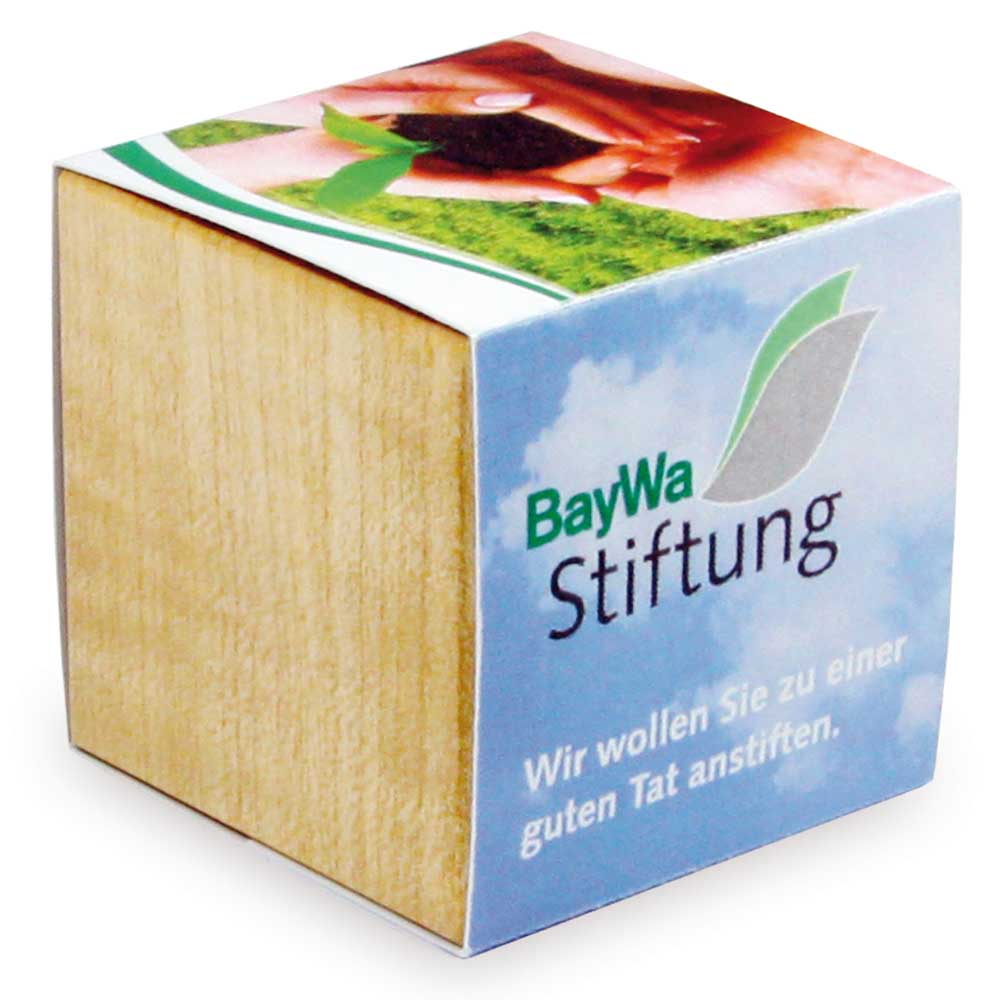 Pflanz-Holz Magnet mit Samen - Persischer Klee, 1 Seite gelasert