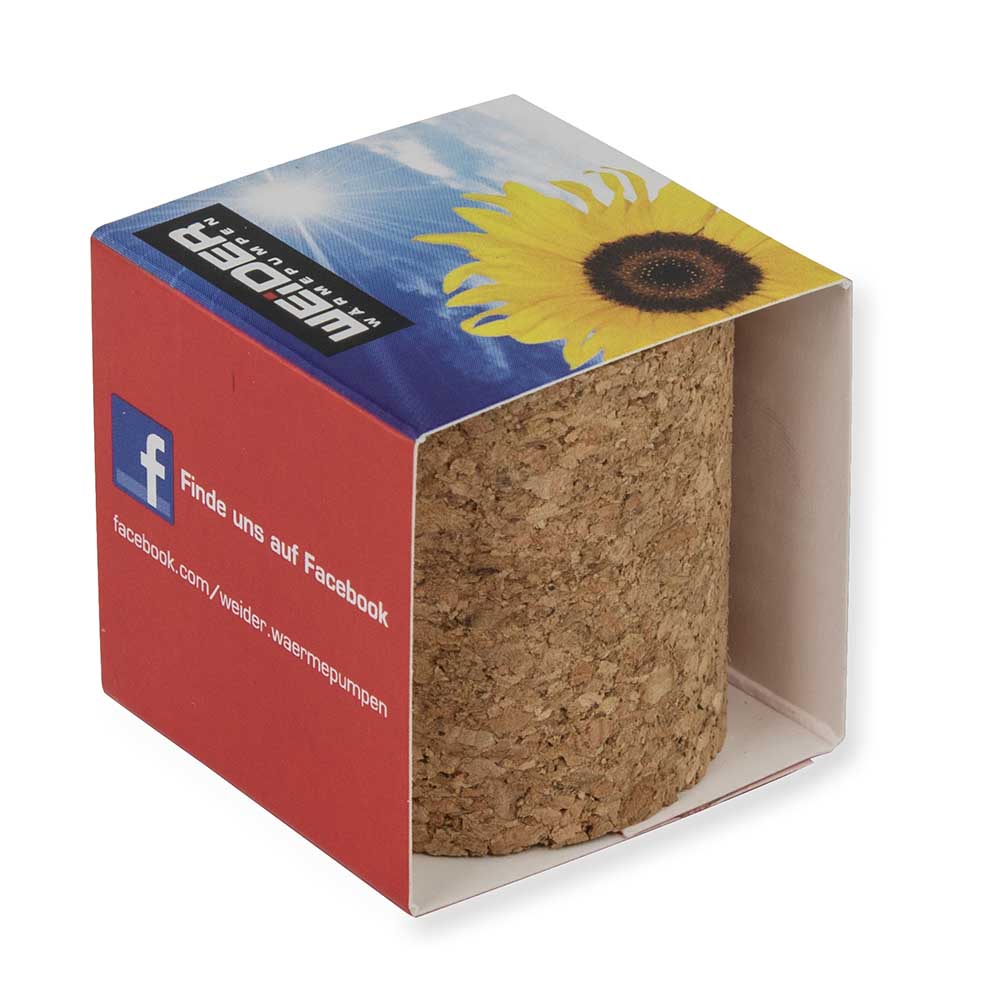 Pflanz-Kork rund mit Samen - Ringelblume, Lasergravur