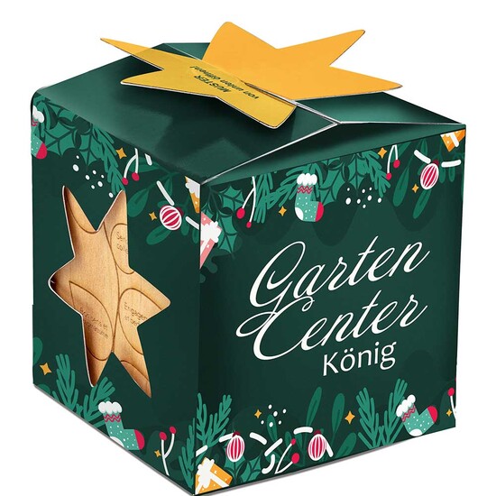Pflanz-Holz Maxi Star-Box mit Samen - Gewürzpaprika, 1 Seite gelasert