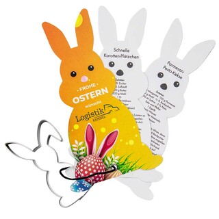Backförmchen mit Rezeptblock Hase - mit Digitaldruck