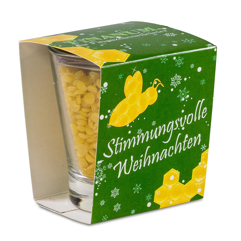Kerzenglas mit Bienenwachs - mit Digitaldruck