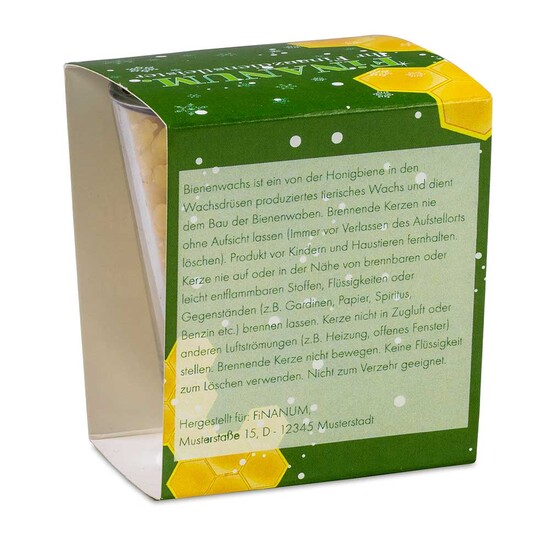 Kerzenglas mit Bienenwachs - mit Digitaldruck