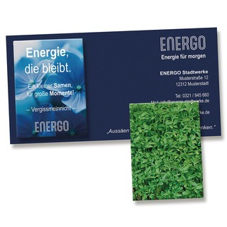 Samentütchen auf Werbekarte - Gartenkresse