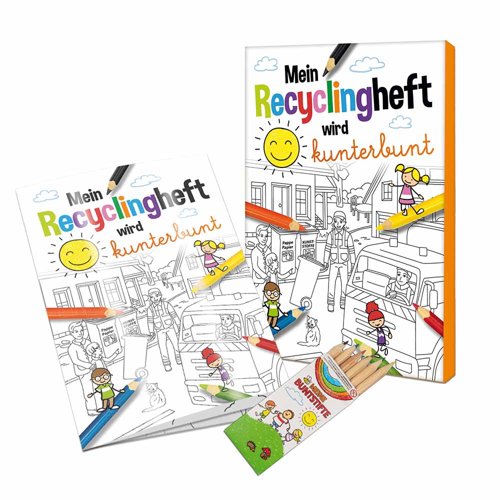 Malbuch / Mal-Set A6 - Recycling - Malset neutral