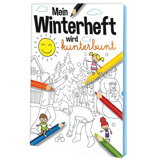 Malbuch / Mal-Set A6 - Winter - Malset mit 1-c Logoeindruck
