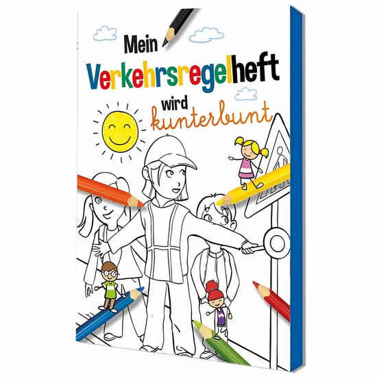 Malbuch / Mal-Set A6 - Verkehr - Malset mit 1-c Logoeindruck