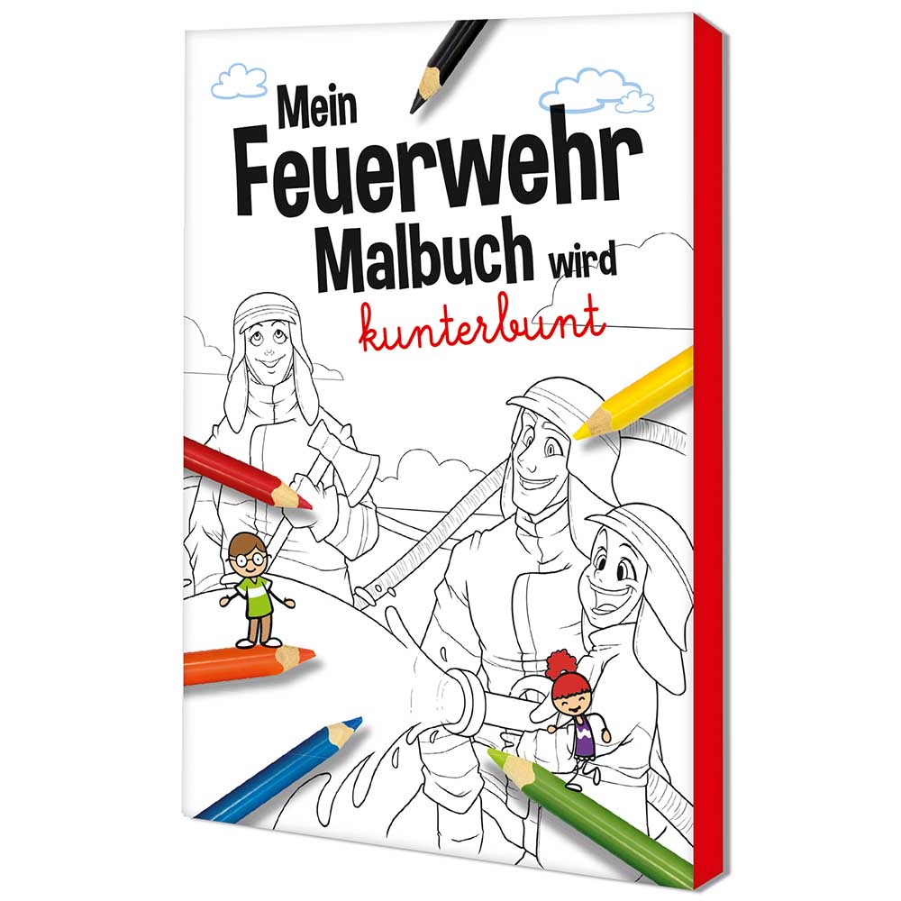 Malbuch / Mal-Set A6 - Feuerwehr - Malset mit 2-c Logoeindruck