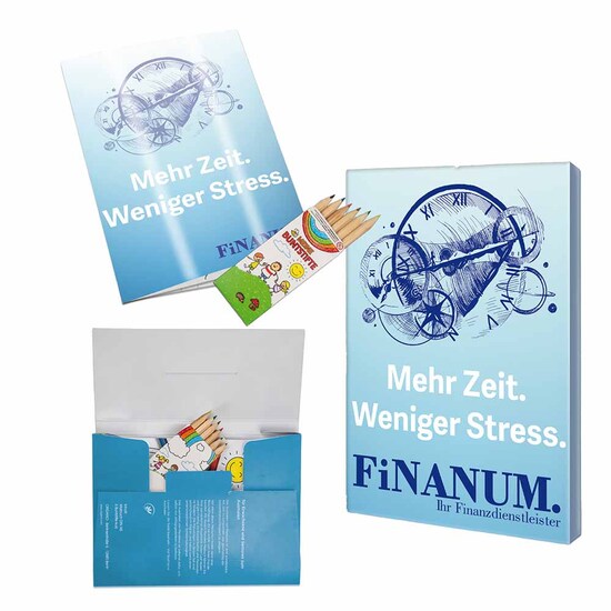 Malbuch / Mal-Set A6 - Sparkassen - Malset mit individuellen Vorder- und Rückseiten