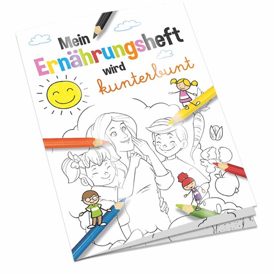 Malbuch / Mal-Set A6 - Ernährung - Malset mit individuellen Vorder- und Rückseiten
