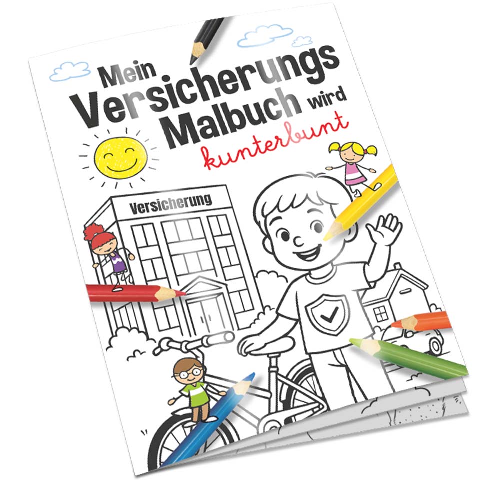 Malbuch / Mal-Set A6 - Versicherung - Malbuch mit 1-c Logoeindruck